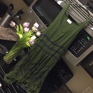 Free People Army Green Trapeze Dress/Top